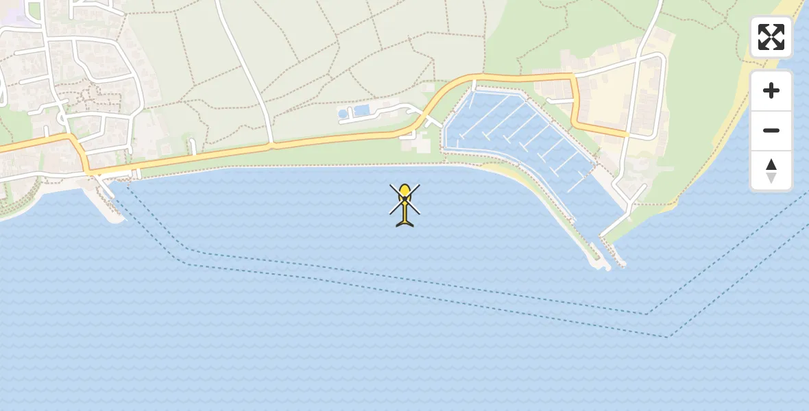 Routekaart van de vlucht: Ambulanceheli naar Vlieland Heliport