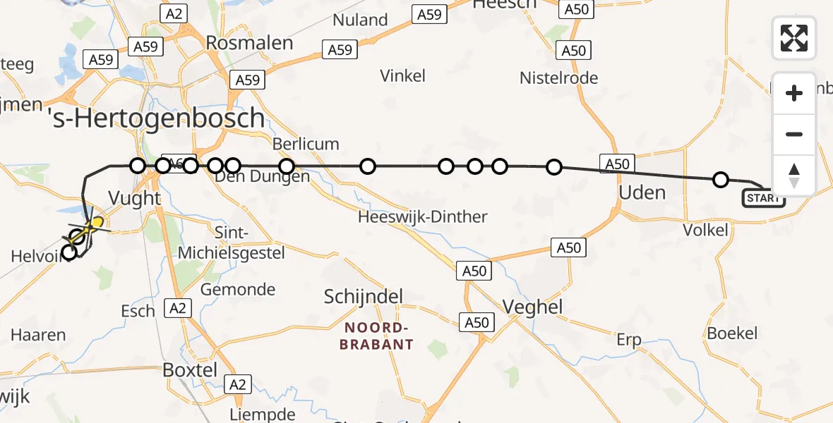 Routekaart van de vlucht: Lifeliner 3 naar Vught, Zeelandsedijk