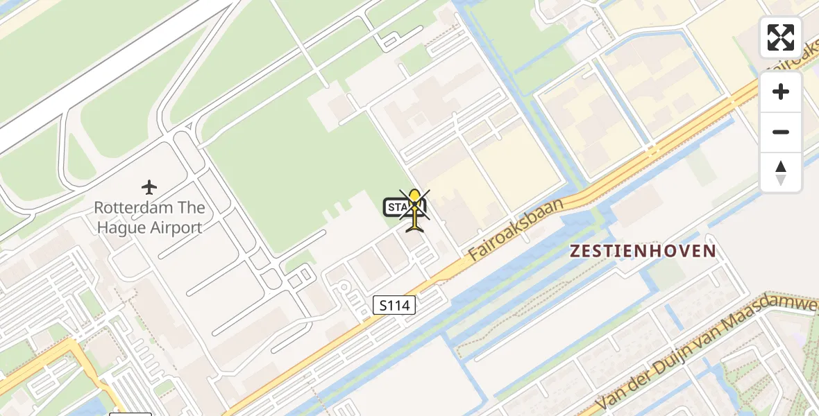 Routekaart van de vlucht: Lifeliner 2 naar Rotterdam The Hague Airport, Brandenburgbaan