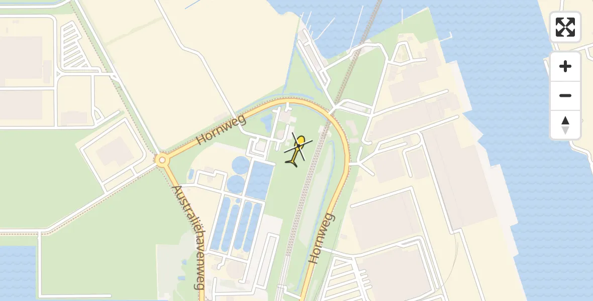 Routekaart van de vlucht: Lifeliner 1 naar Amsterdam Heliport