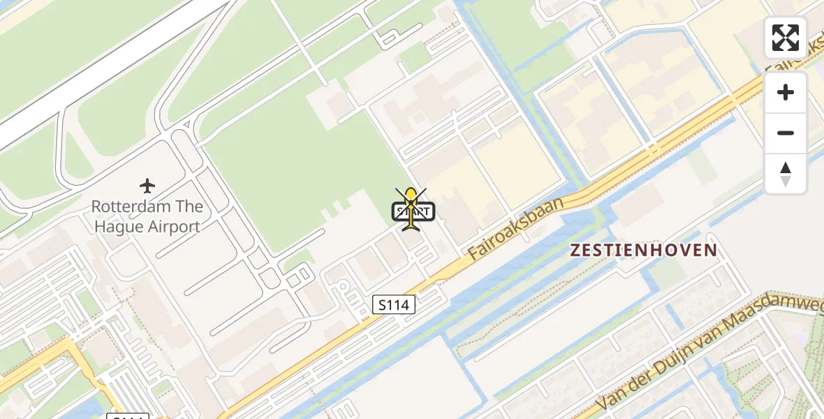 Routekaart van de vlucht: Lifeliner 2 naar Rotterdam The Hague Airport, Brandenburgbaan