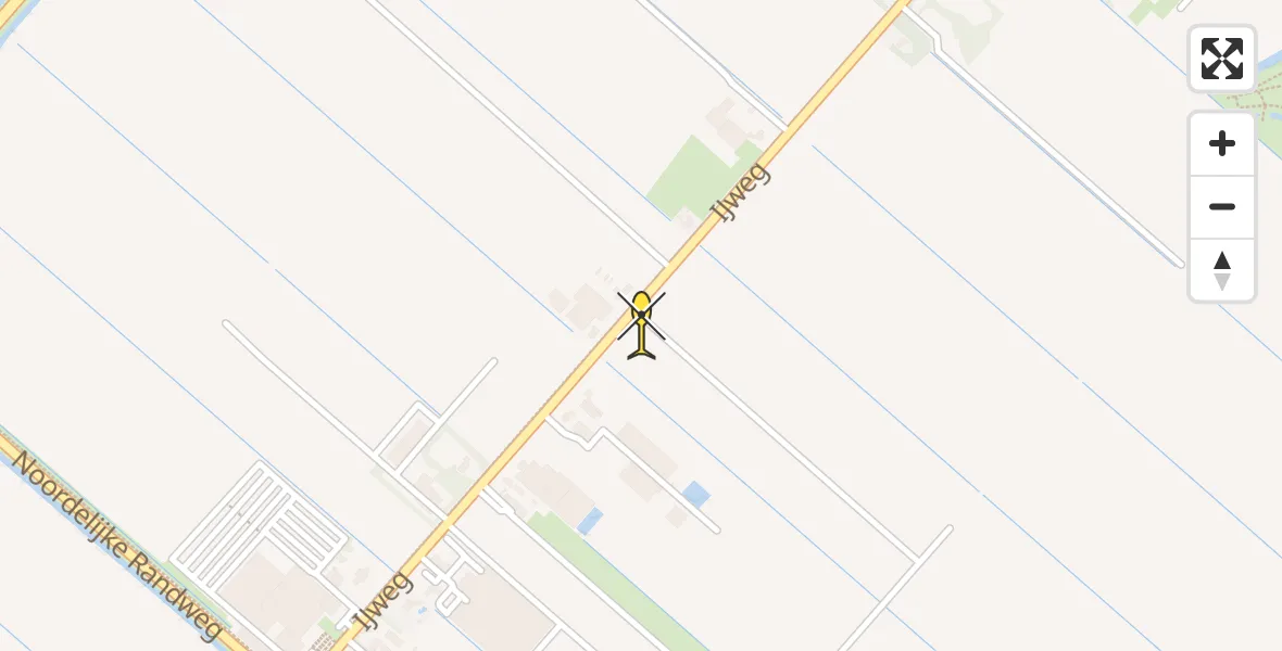 Routekaart van de vlucht: Lifeliner 1 naar Nieuw-Vennep