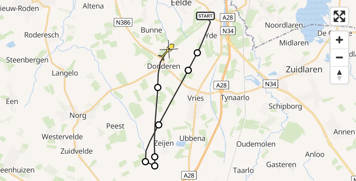 Routekaart van de vlucht: Lifeliner 4 naar Bunne, Breukenweg
