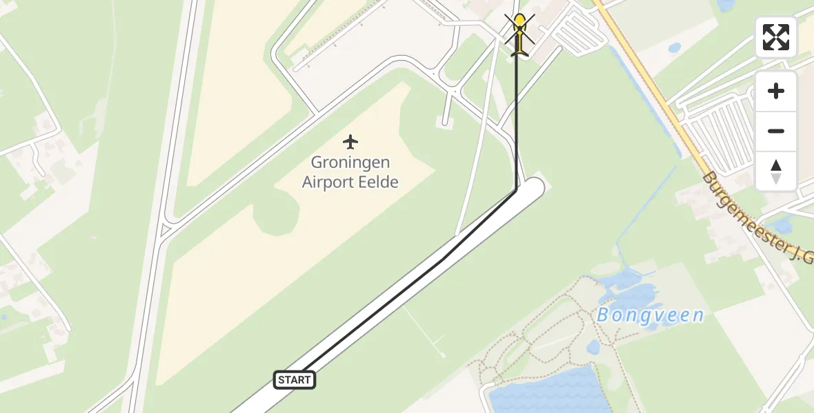 Routekaart van de vlucht: Lifeliner 4 naar Groningen Airport Eelde, Machlaan