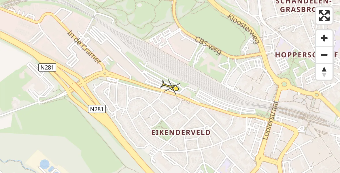 Routekaart van de vlucht: Politieheli naar Heerlen