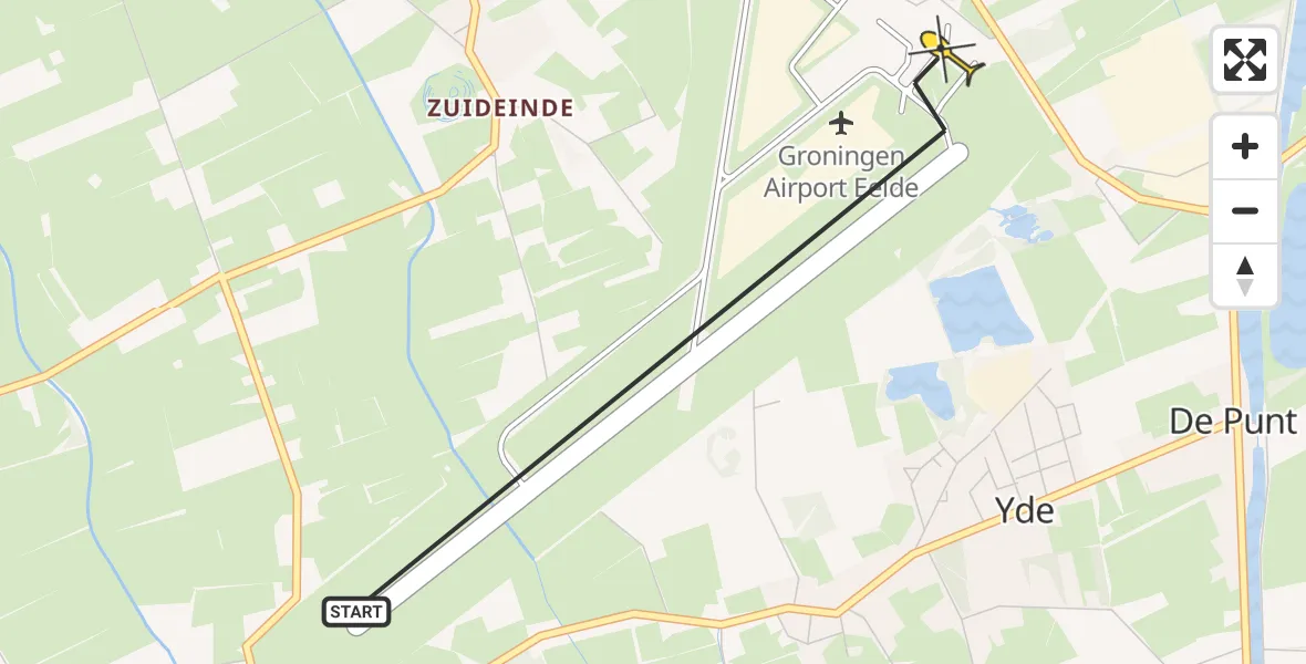 Routekaart van de vlucht: Lifeliner 4 naar Groningen Airport Eelde, Machlaan