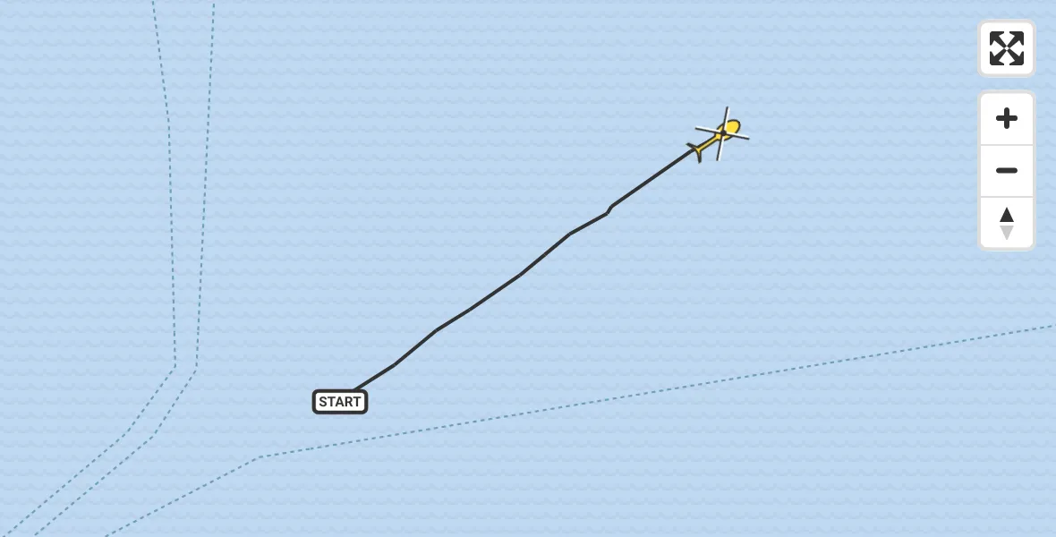 Routekaart van de vlucht: Kustwachthelikopter naar Enkhuizen