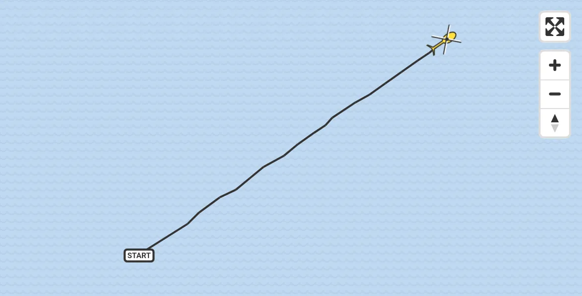 Routekaart van de vlucht: Kustwachthelikopter naar Enkhuizen