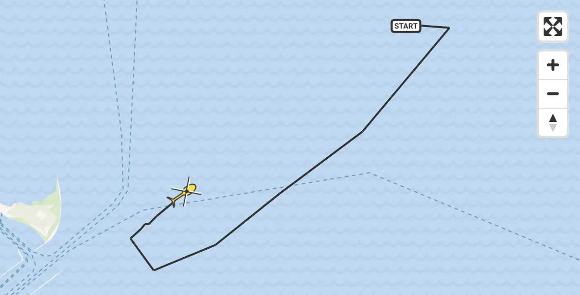 Routekaart van de vlucht: Kustwachthelikopter naar Enkhuizen