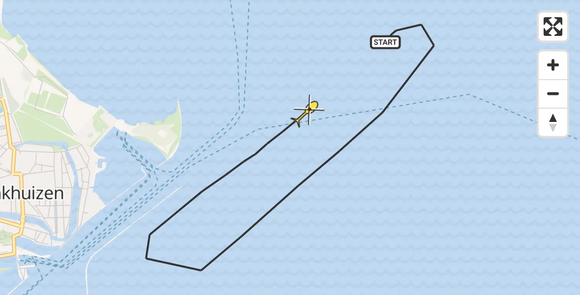 Routekaart van de vlucht: Kustwachthelikopter naar Enkhuizen