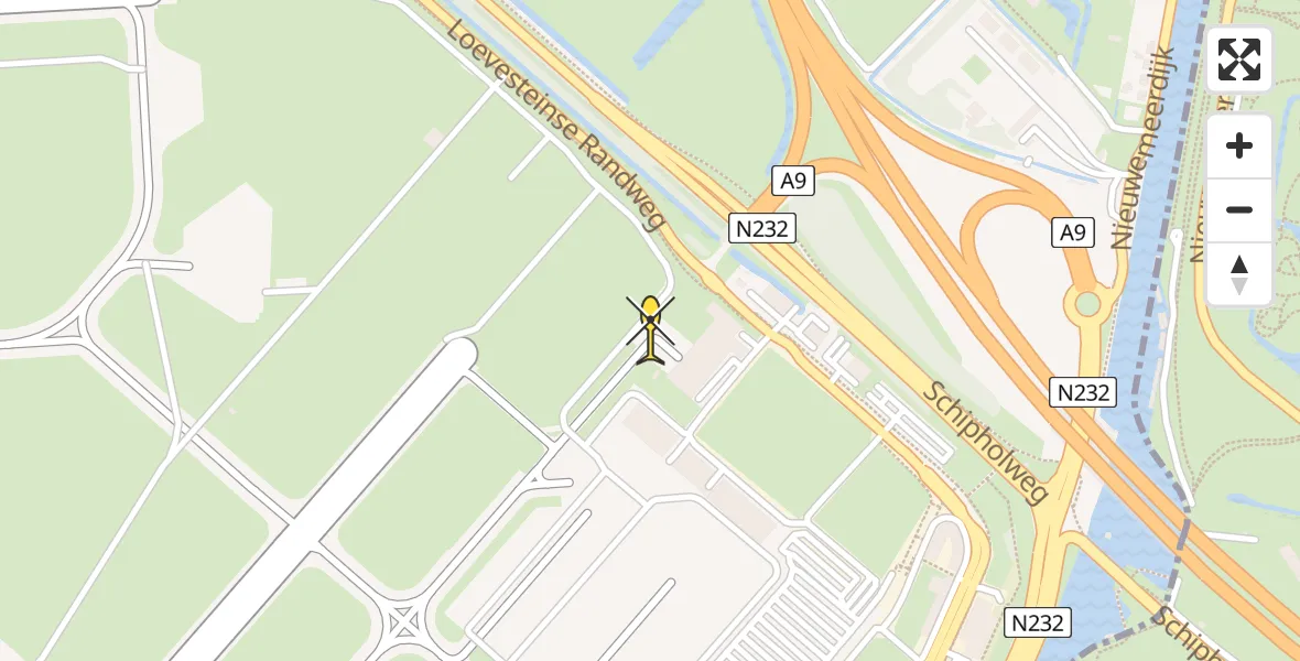 Vluchtroute Politiehelikopter van Schiphol naar Schiphol