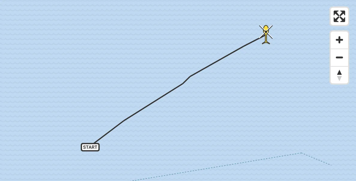 Routekaart van de vlucht: Kustwachthelikopter naar Enkhuizen
