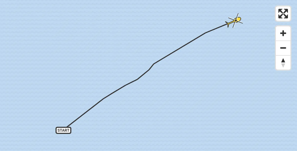 Routekaart van de vlucht: Kustwachthelikopter naar Enkhuizen