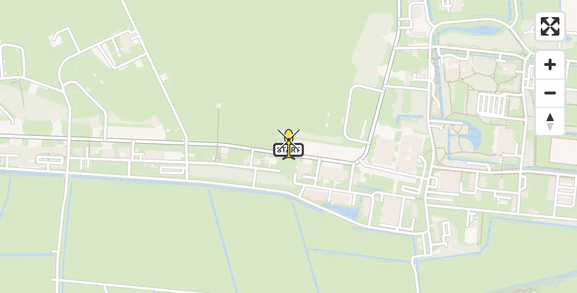 Routekaart van de vlucht: Ambulancehelikopter naar Vliegbasis Leeuwarden, Keegsdijkje