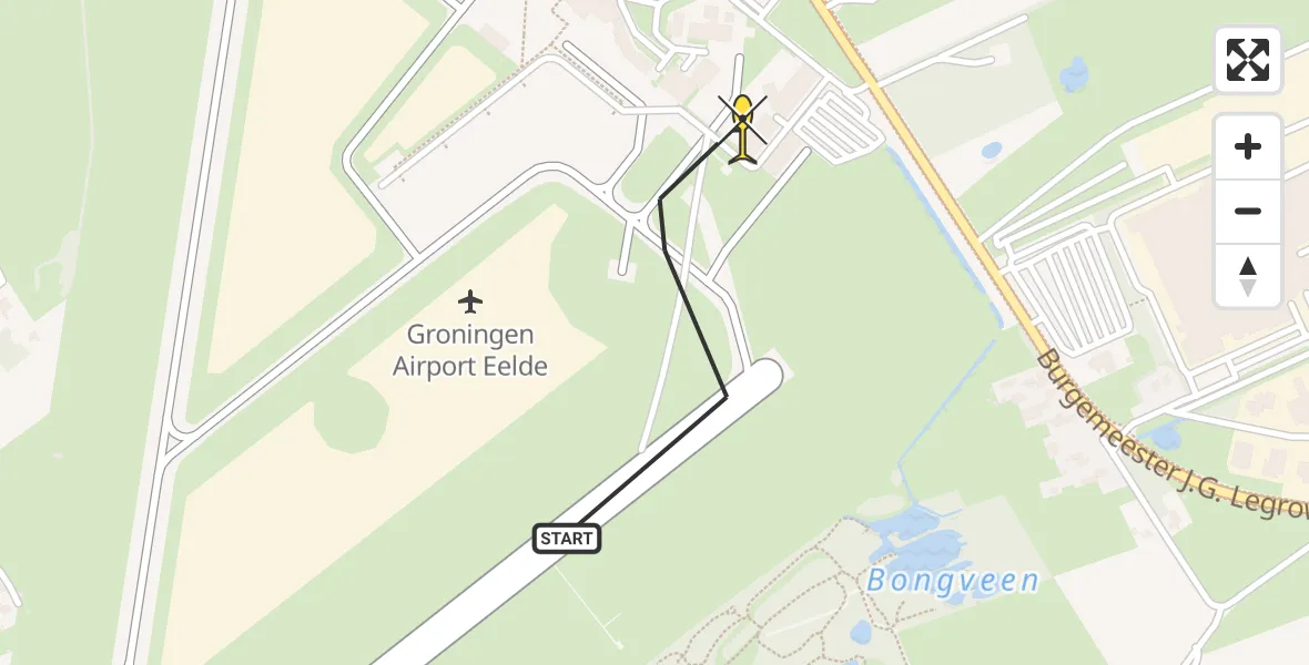 Routekaart van de vlucht: Lifeliner 4 naar Groningen Airport Eelde, Machlaan