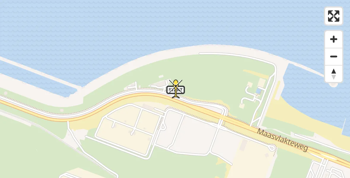 Routekaart van de vlucht: Kustwachthelikopter naar Maasvlakte, Prinses Máximaweg