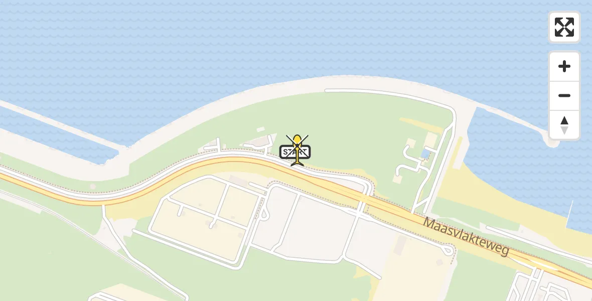 Routekaart van de vlucht: Kustwachthelikopter naar Maasvlakte, Prinses Máximaweg