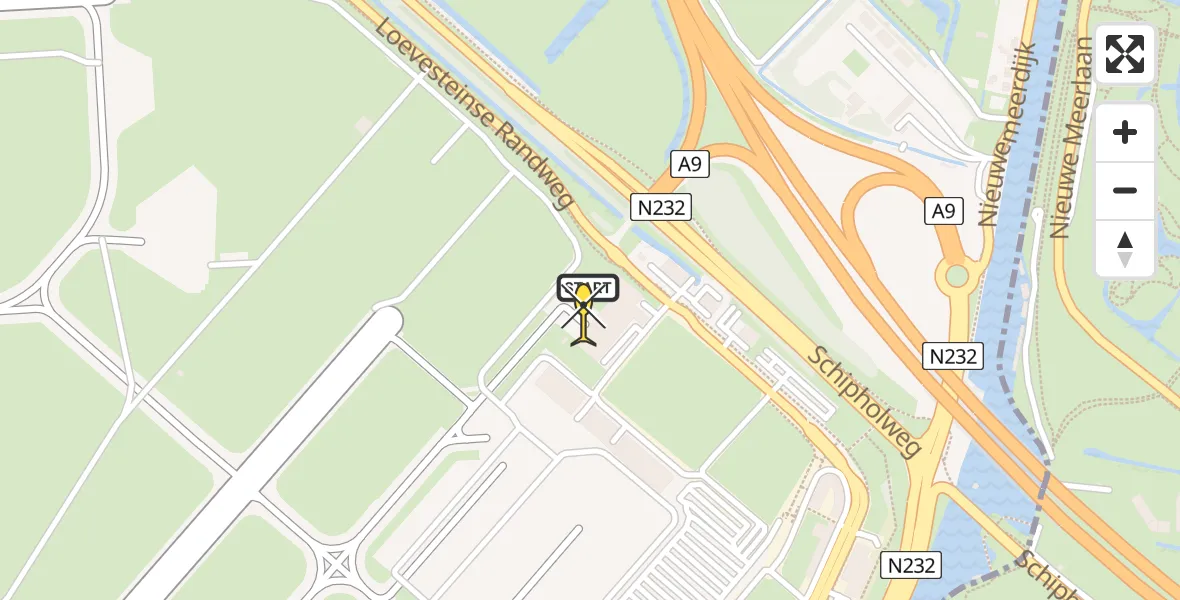 Routekaart van de vlucht: Politieheli naar Schiphol, Walaardt Sacréstraat