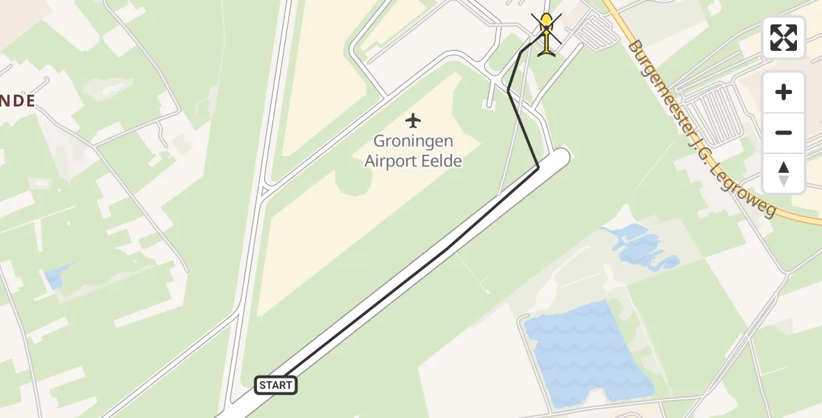 Routekaart van de vlucht: Lifeliner 4 naar Groningen Airport Eelde, Machlaan