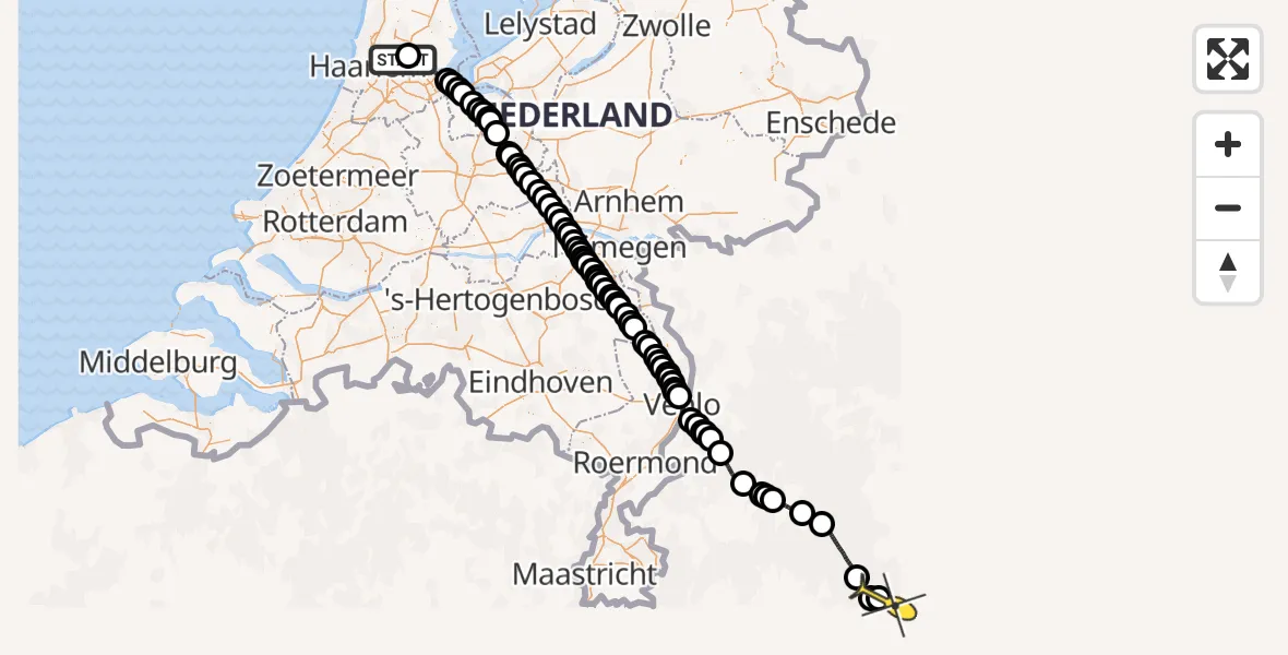 Routekaart van de vlucht: Traumaheli naar Sankt Augustin, Hemkade