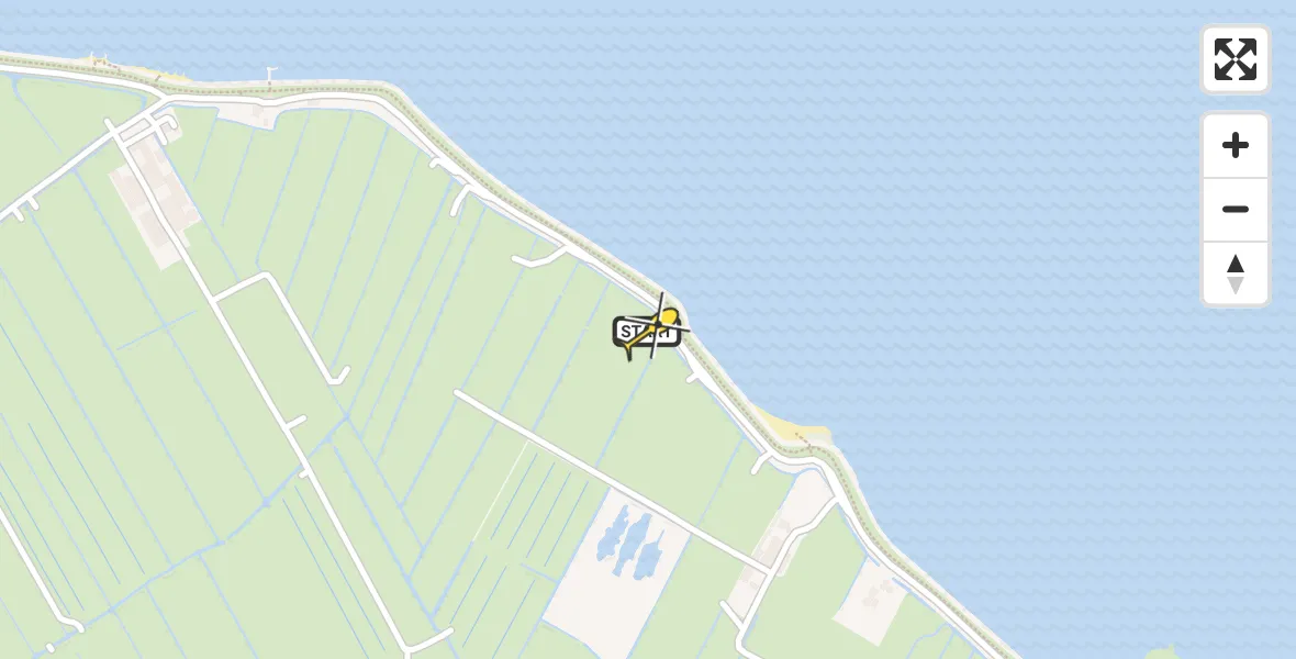 Routekaart van de vlucht: Lifeliner 1 naar Muiden, Dijkweg