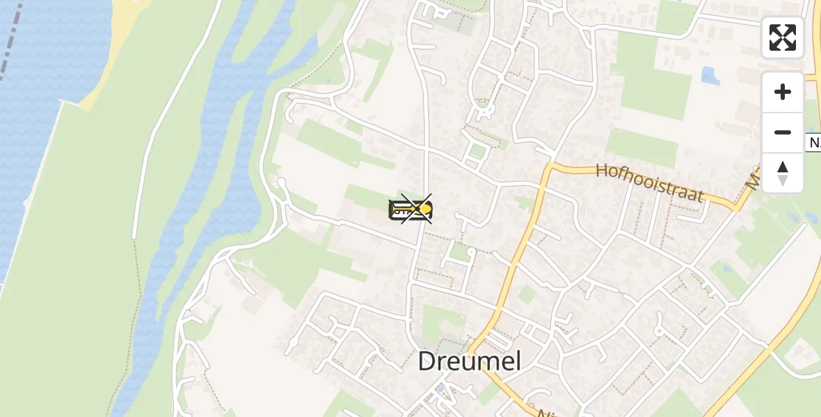 Routekaart van de vlucht: Lifeliner 3 naar Dreumel, Wilhelminastraat