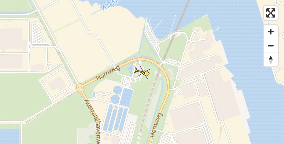 Routekaart van de vlucht: Lifeliner 1 naar Amsterdam Heliport