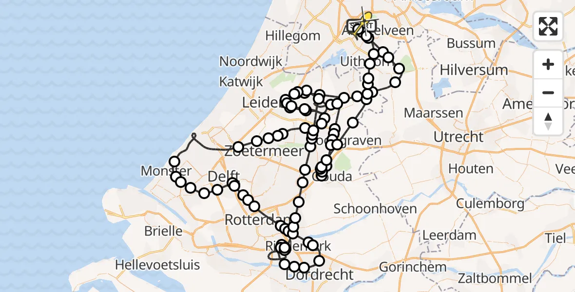 Routekaart van de vlucht: Politieheli naar Schiphol, Aardolieweg