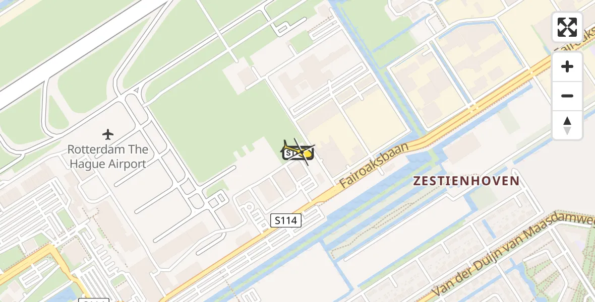 Routekaart van de vlucht: Lifeliner 2 naar Rotterdam The Hague Airport, Brandenburgbaan