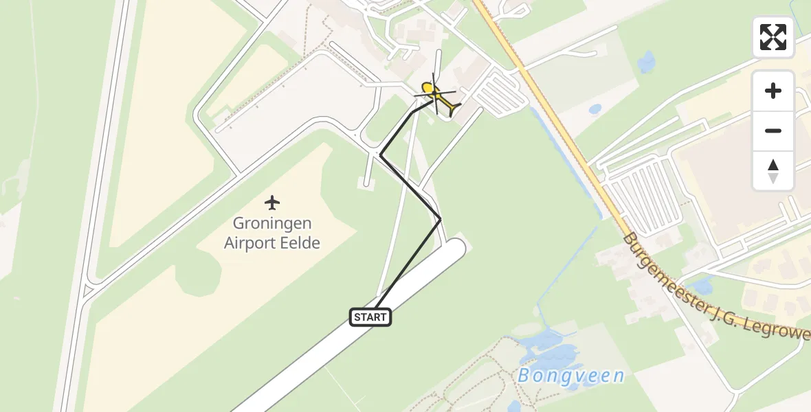 Routekaart van de vlucht: Lifeliner 4 naar Groningen Airport Eelde, Machlaan