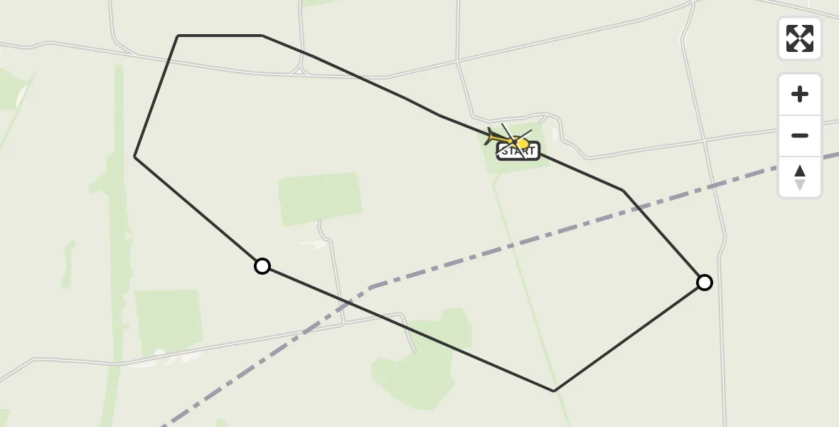 Routekaart van de vlucht: Politieheli naar Vaassen, Dalweg