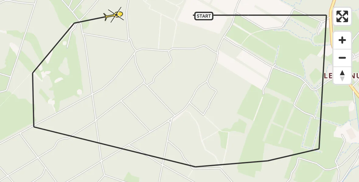 Routekaart van de vlucht: Traumahelikopter naar Ermelo, Jhr. Dr. C.J. Sandbergweg