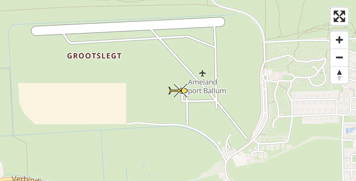 Routekaart van de vlucht: Ambulanceheli naar Ameland Airport Ballum