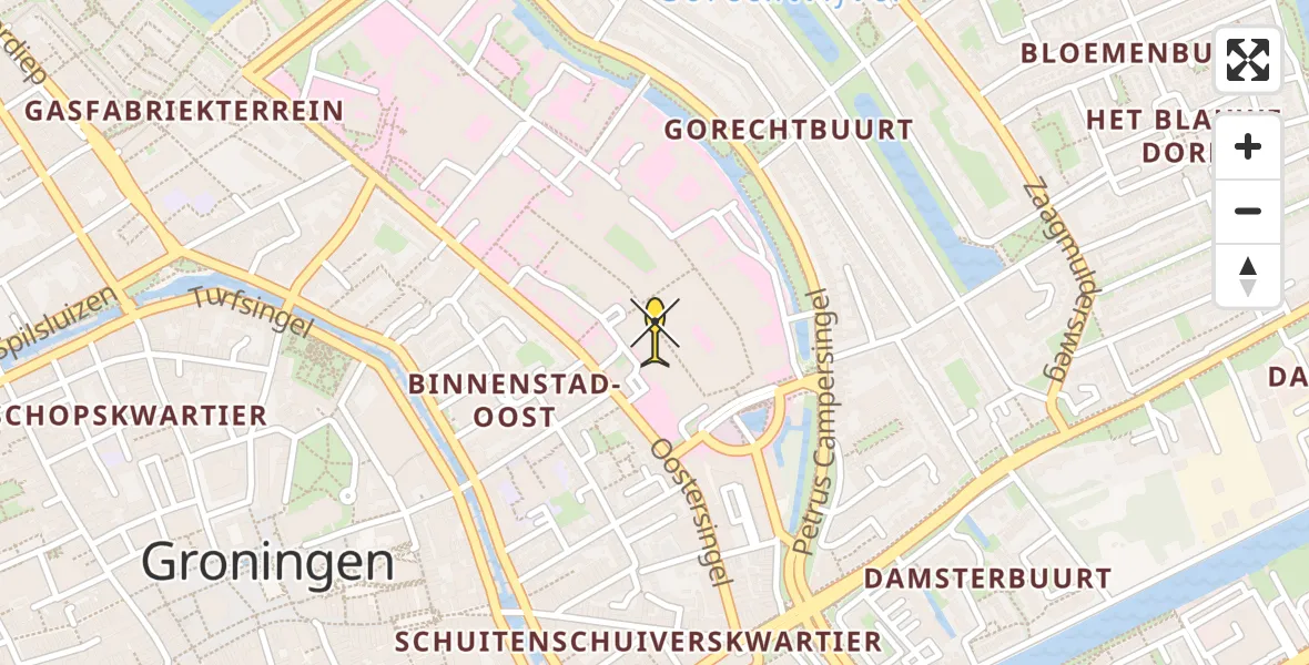 Routekaart van de vlucht: Lifeliner 4 naar Universitair Medisch Centrum Groningen