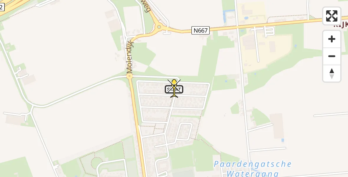 Routekaart van de vlucht: Lifeliner 2 naar 's-Heerenhoek, Raasstraat