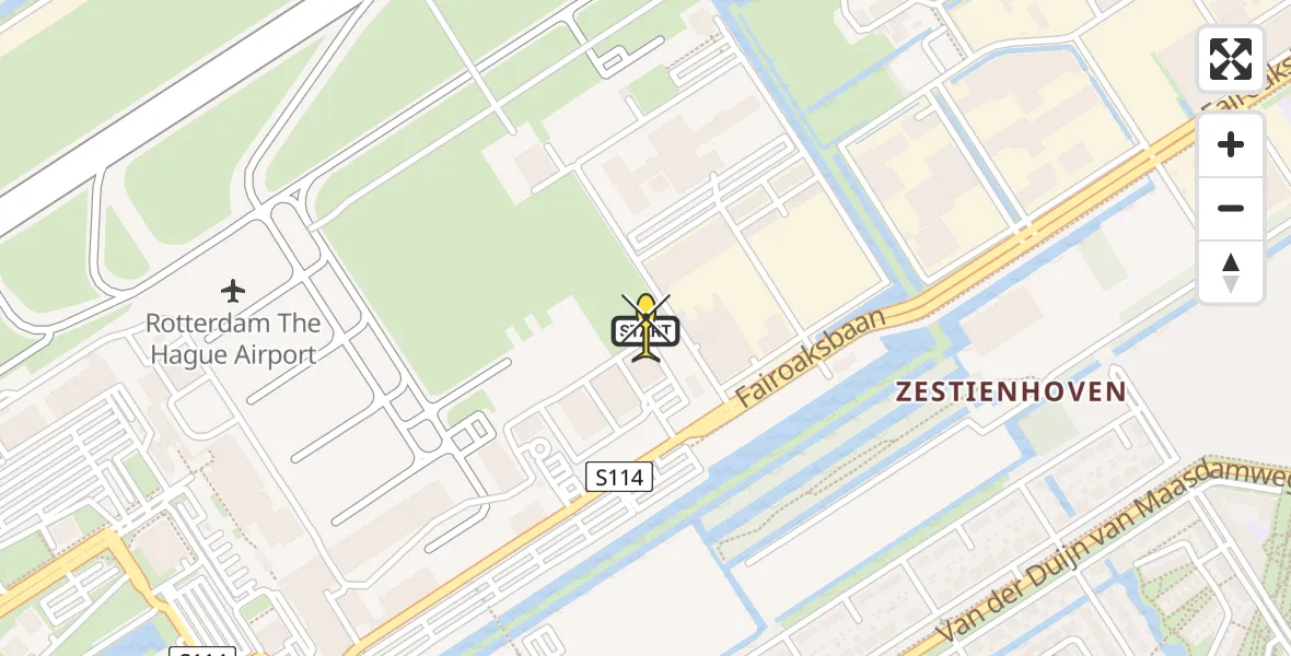 Routekaart van de vlucht: Lifeliner 2 naar Rotterdam The Hague Airport, Brandenburgbaan