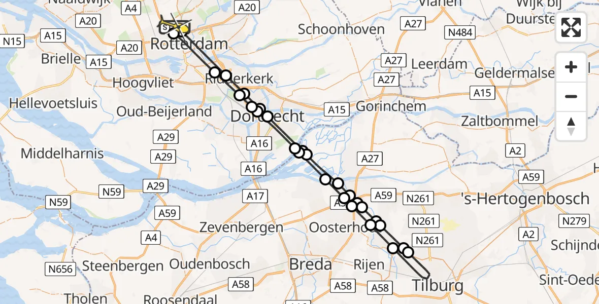 Routekaart van de vlucht: Lifeliner 2 naar Rotterdam The Hague Airport, Ada Lovelacestraat