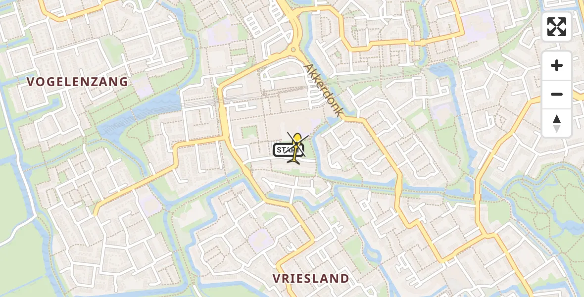 Routekaart van de vlucht: Lifeliner 2 naar Spijkenisse, Zuidakker