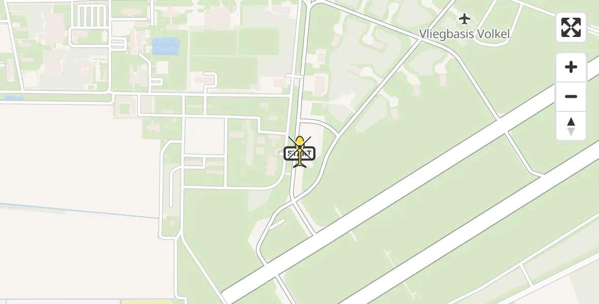 Routekaart van de vlucht: Lifeliner 3 naar Vliegbasis Volkel, Zeelandsedijk