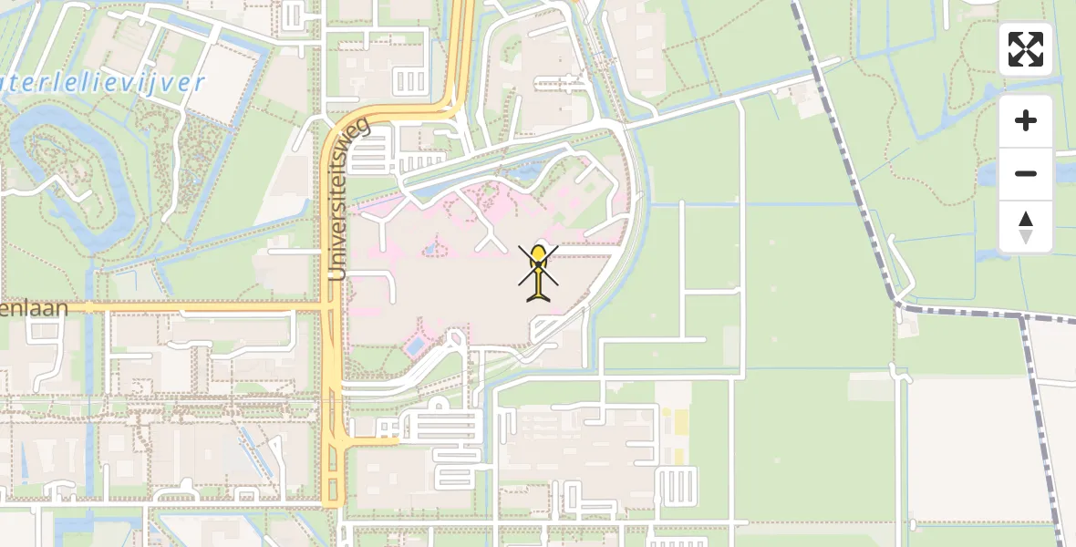 Routekaart van de vlucht: Lifeliner 3 naar Universitair Medisch Centrum Utrecht