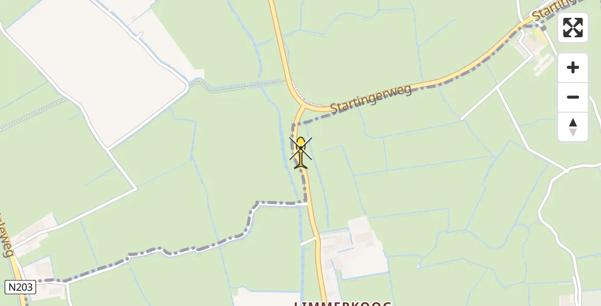 Routekaart van de vlucht: Lifeliner 2 naar Uitgeest