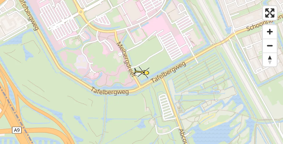 Routekaart van de vlucht: Lifeliner 2 naar Academisch Medisch Centrum (AMC)