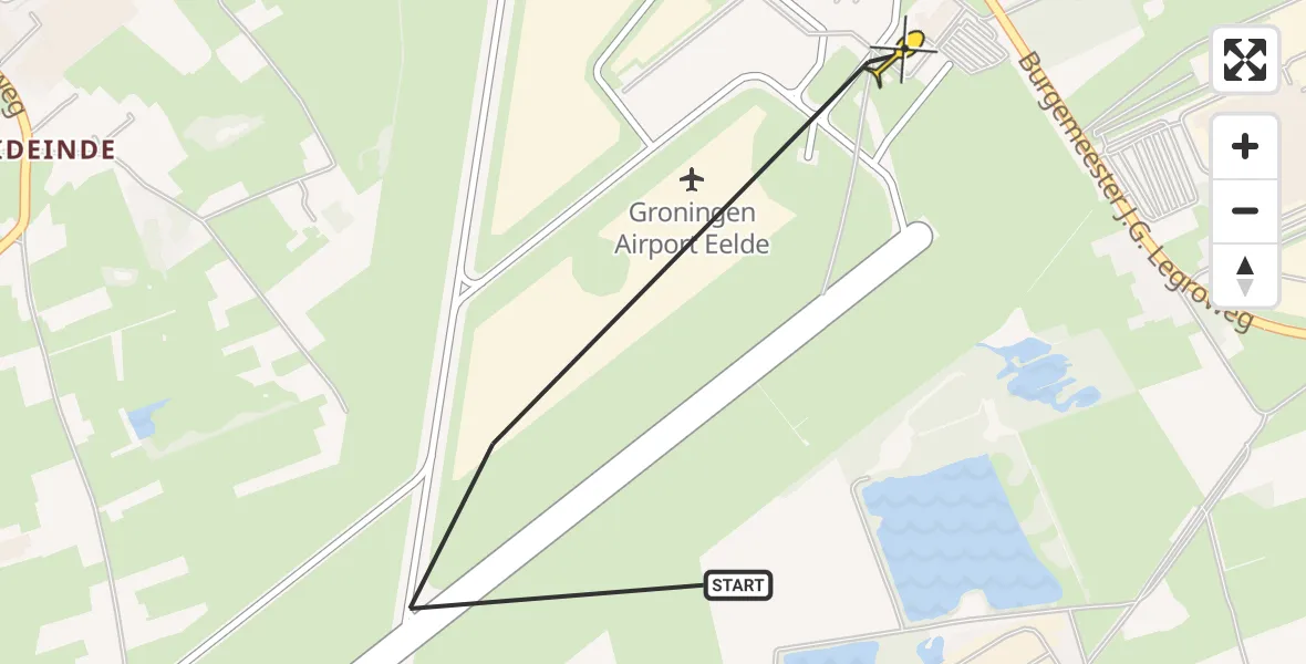 Routekaart van de vlucht: Lifeliner 4 naar Groningen Airport Eelde, Machlaan