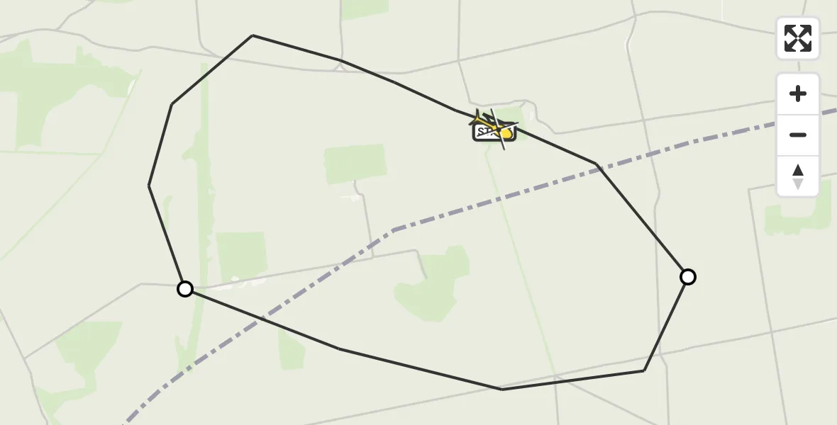 Routekaart van de vlucht: Politiehelikopter naar Vaassen, Bovenweg
