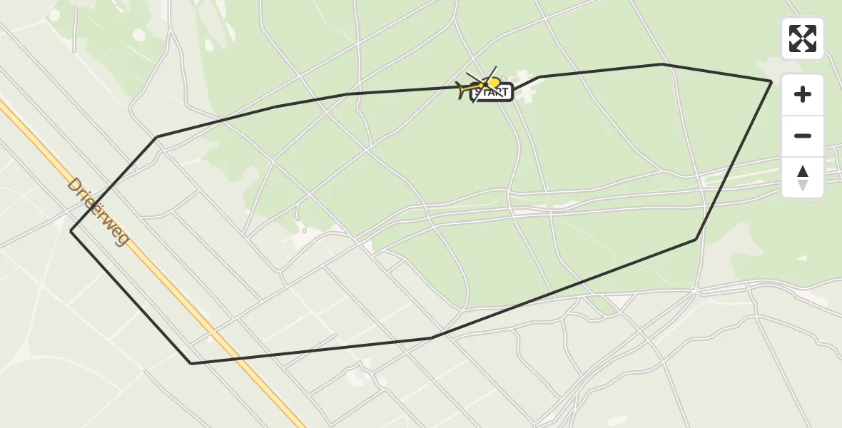 Routekaart van de vlucht: Politieheli naar Ermelo, Postweg