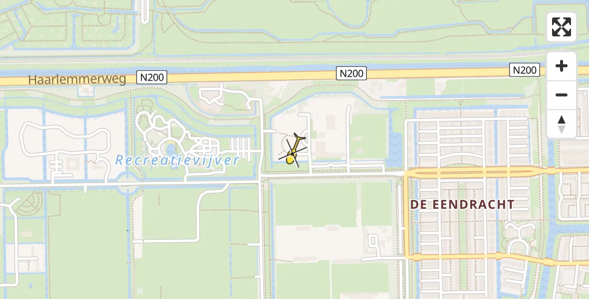 Routekaart van de vlucht: Lifeliner 1 naar Amsterdam