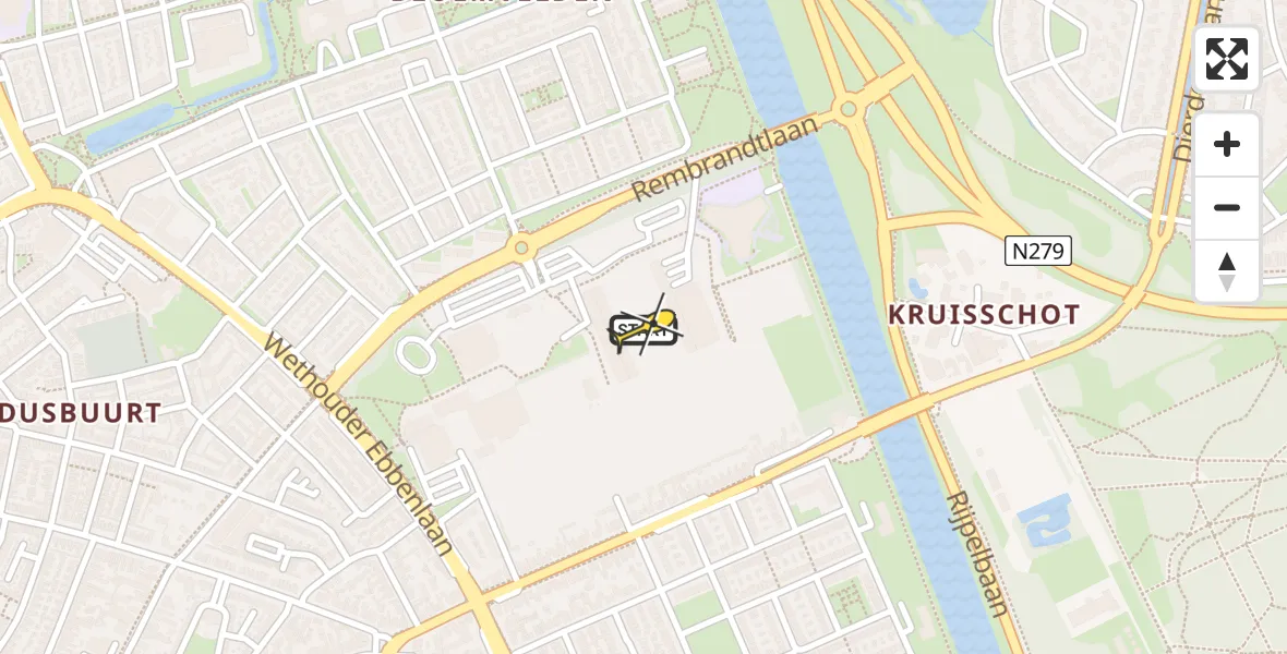 Routekaart van de vlucht: Lifeliner 3 naar Helmond, Stadion de Braak