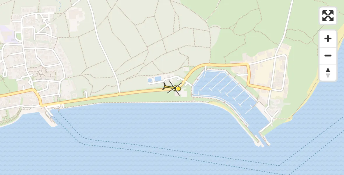 Routekaart van de vlucht: Ambulanceheli naar Vlieland Heliport