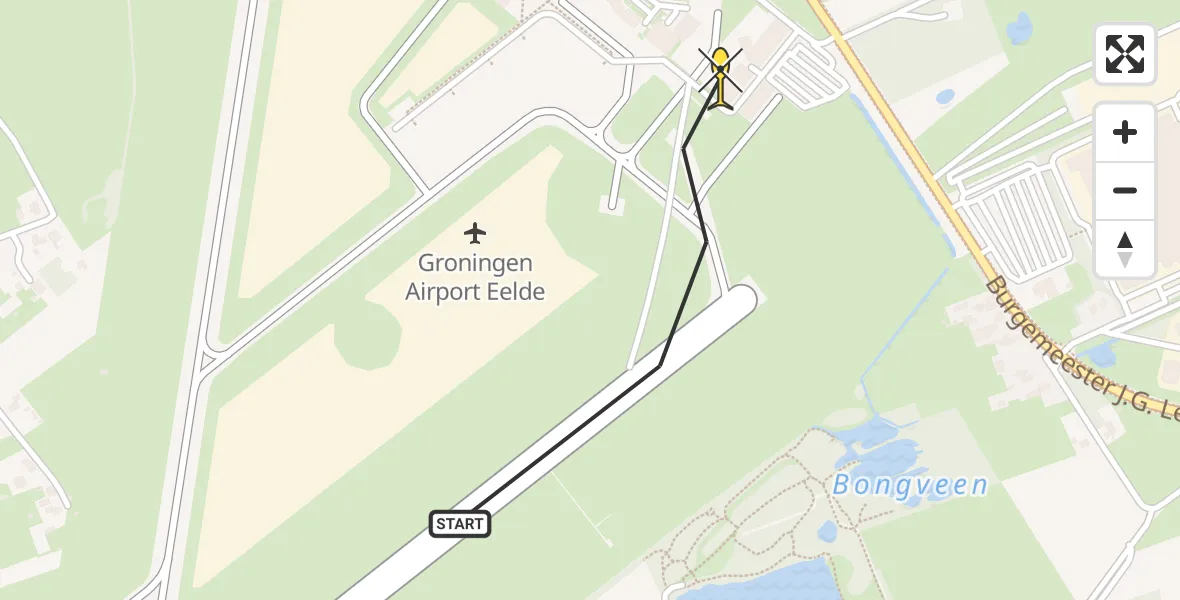 Routekaart van de vlucht: Lifeliner 4 naar Groningen Airport Eelde, Machlaan