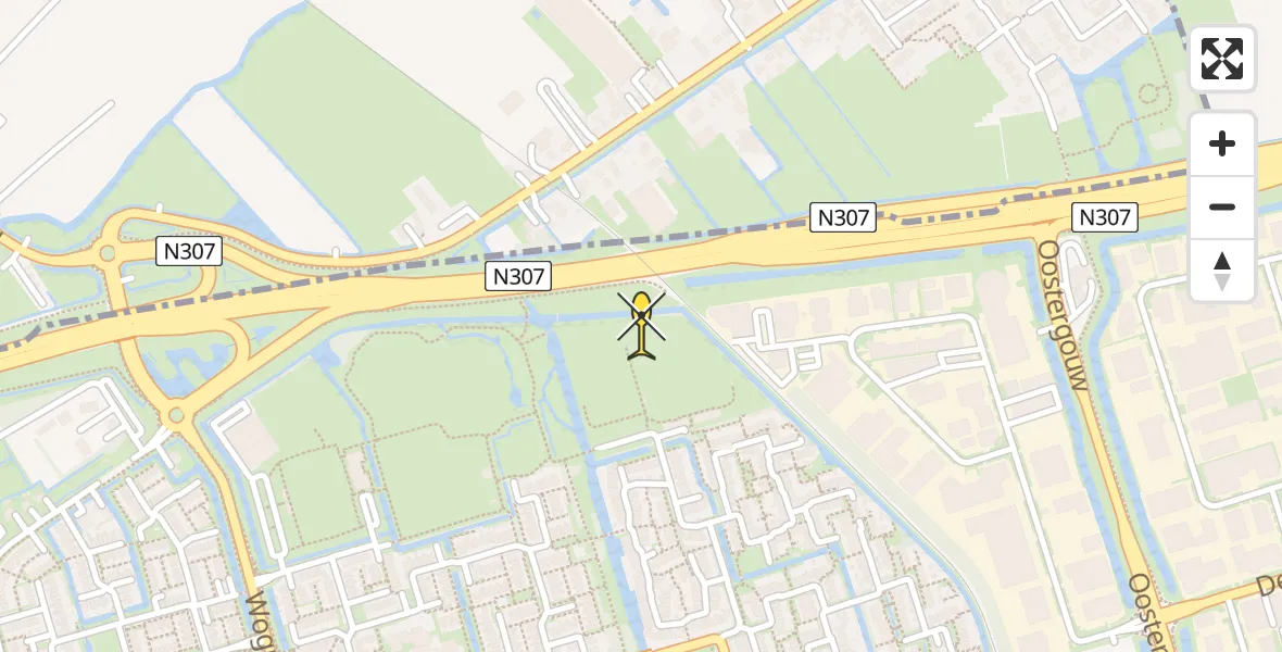 Routekaart van de vlucht: Lifeliner 1 naar Zwaag